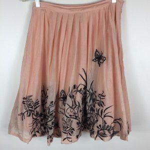 Anthropologie Odille Embroidered skirt size 6